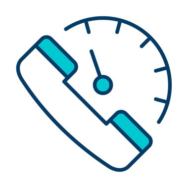 Basit 24 Saat Telefon Desteği simgesi, vektör illüstrasyonu