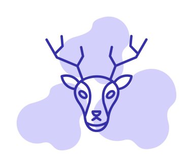 Geyik. Web simgesi basit illüstrasyon