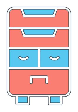 çekmeceler düz simge, vektör çizimi ile klozet 