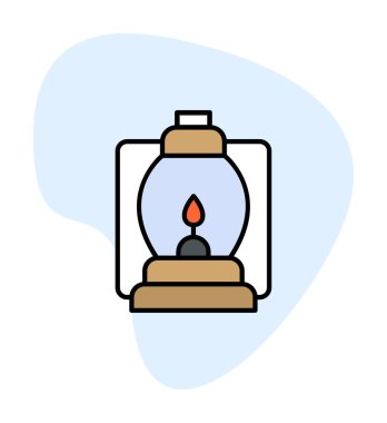 düz Fener simgesi vektör çizimi 