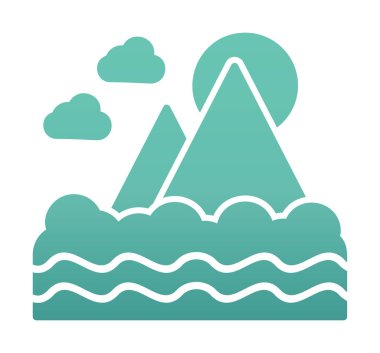 Fuji Dağı simgesi, veteriner illüstrasyonu 