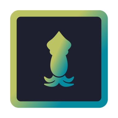 Beyaz arkaplanda mürekkep balığı vektörü simgesi 