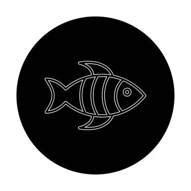 Basit yassı balık ikonu. vektör çizimi tasarımı.