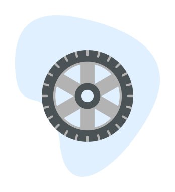 Lastik yassı vektör simgesi beyaz arkaplanda izole edildi