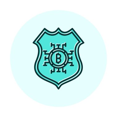 Bitcoin kalkan simgesi. vektör illüstrasyonu