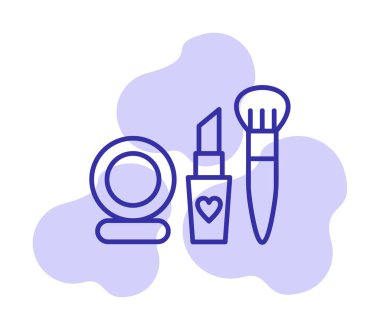 Makyaj araçları web simgesi, vektör illüstrasyonu