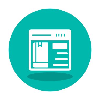 Basit Çevrimiçi Kitap satın alma simgesi, vektör illüstrasyonu