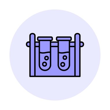 test tüpleri vektör düz renk simgesi 