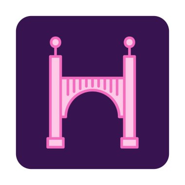 köprü düz simgesi, vektör illüstrasyon tasarımı 