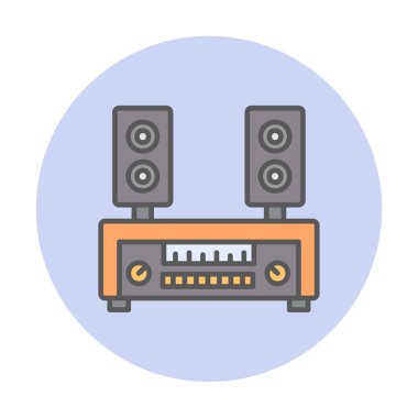 renk çizgisi ses hoparlörleri vektör çizimi 