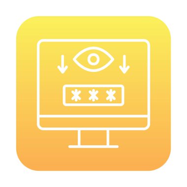 Basit Bilgisayar Casus Yazılımı simgesi, vektör illüstrasyonu