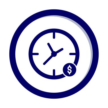 Zaman Para saat simgesi vektör illüstrasyonudur