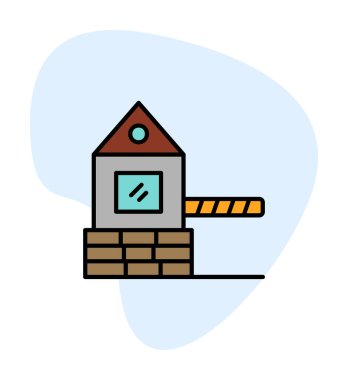 Askeri Bariyer simgesinin vektör çizimi 