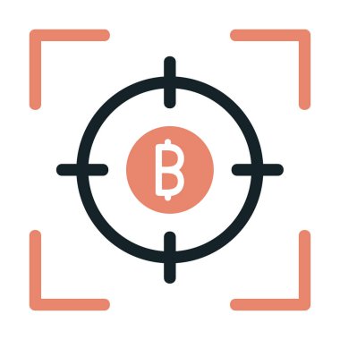 Bitcoin ve hedef. Web simgesi tasarımı