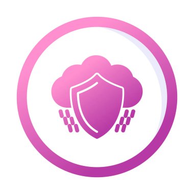 bulut güvenliği düz simgesi, vektör illüstrasyonu