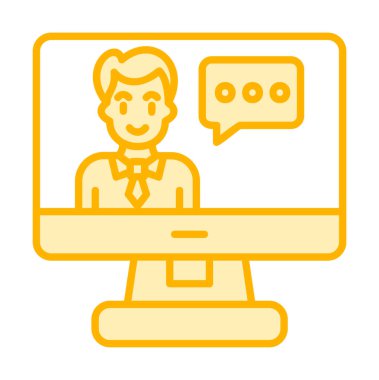 Basit Çevrimiçi Sınıf simgesi, vektör illüstrasyonu