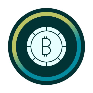 Basit bitcoin simgesi, vektör illüstrasyonu