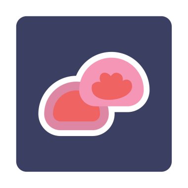 Japon tatlısı Mochi ikonunun vektör çizimi 