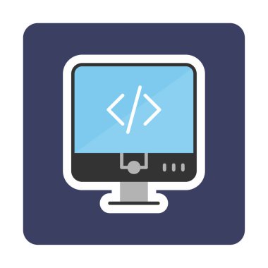 Kodlama. Web simgesi basit illüstrasyon                  