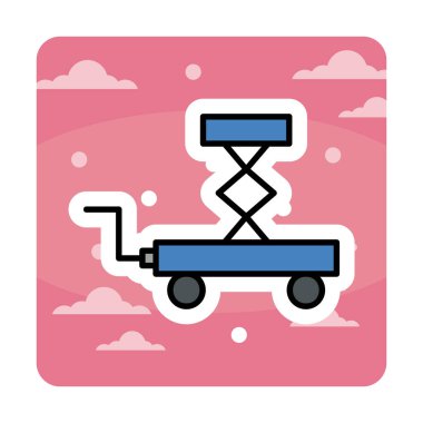 Makas kaldırma simgesi tasarımı, vektör illüstrasyonu