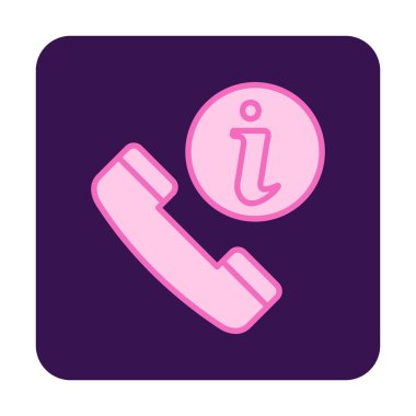 Basit çağrı bilgi simgesi, vektör illüstrasyonu