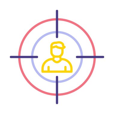 Hedef düz simge. Vektör illüstrasyonu