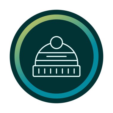 Kış Şapkası simgesinin vektör illüstrasyonu