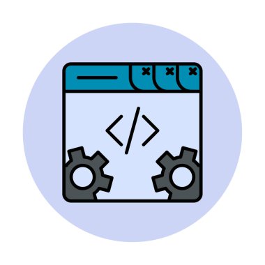 Basit programlama kodu optimizasyon simgesi, vektör illüstrasyonu