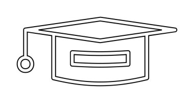 Mezuniyet şapkası ikonu, eğitim ikonu. düz tasarım biçimi