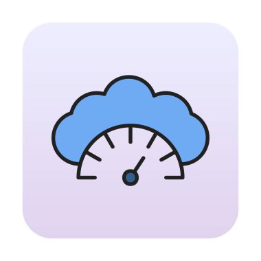  Gösterge düz simgesi, vektör illüstrasyonu 