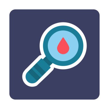 Loupe ikonu. Büyüteçteki su damlasının vektör çizimi