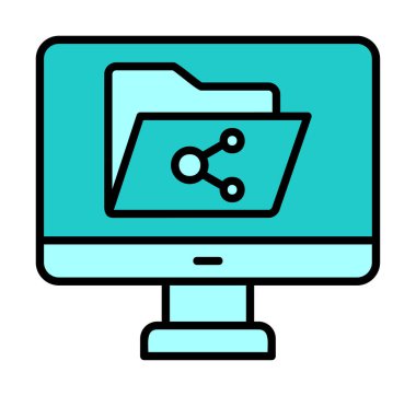 Basit Dosya Paylaşımı simgesi, vektör illüstrasyonu