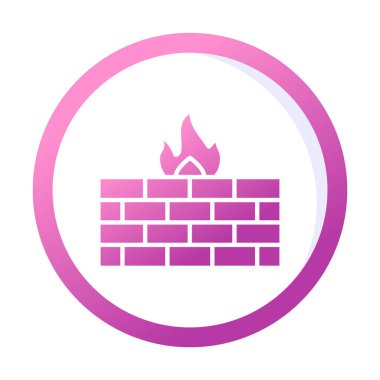 Şömine simgesinin vektör illüstrasyonu 