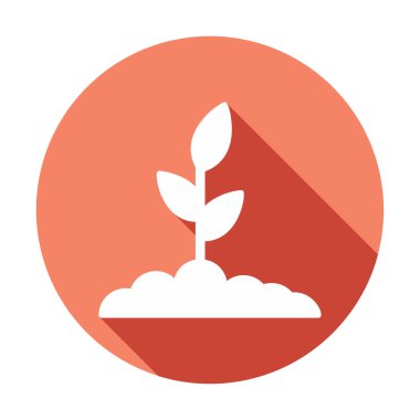 Yer simgesinde büyüyen bitki, vektör illüstrasyonu 