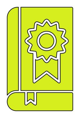 Kitap Madalyası simgesi, vektör illüstrasyonu 