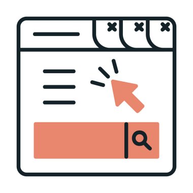 Basit web sayfası simgesi, vektör illüstrasyonu