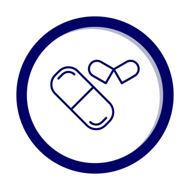 ilaç yassı ikonu, kapsüller, haplar            