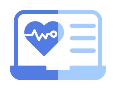 Dizüstü bilgisayardaki basit düz kalp atışı simgesi