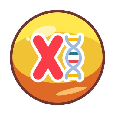 düz Kromozom ikon vektör çizimi 