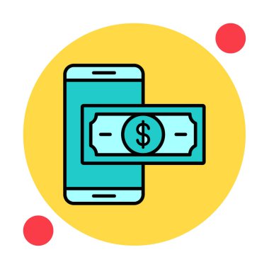 Basit Çevrimiçi Ödeme simgesi, vektör illüstrasyonu