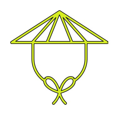 Çin Şapkası web simgesi, vektör illüstrasyonu 