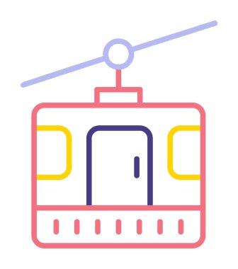 Modern Cable Car Cabin simgesinin vektör çizimi                   