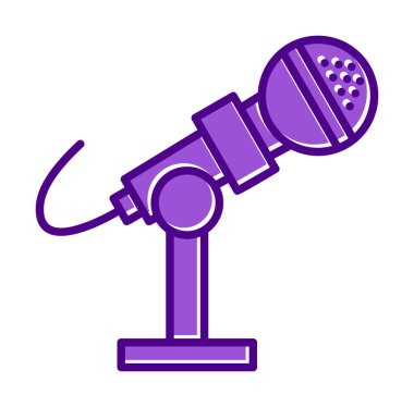 mikrofon ikonu vektör illüstrasyonu. Mikrofon Durağı                    