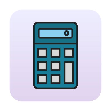 Beyaz arkaplanda hesap makinesi simgesi vektör çizimi 