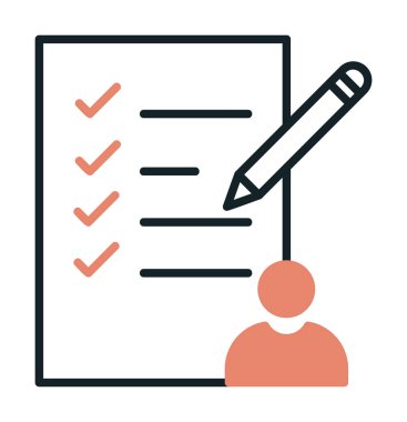 Kontrol listesi düz simgesi, vektör illüstrasyonu 