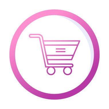  Alışveriş arabası simgesi, vektör çizimi basit tasarım