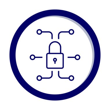 Ağ güvenlik simgesi, vektör çizim 