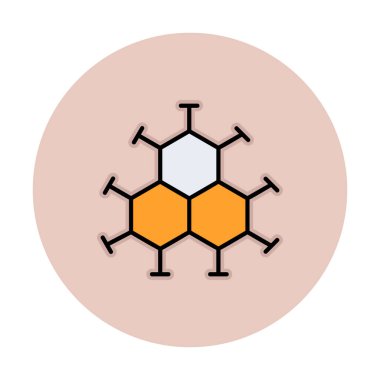 Basit molekül simgesi, vektör illüstrasyonu