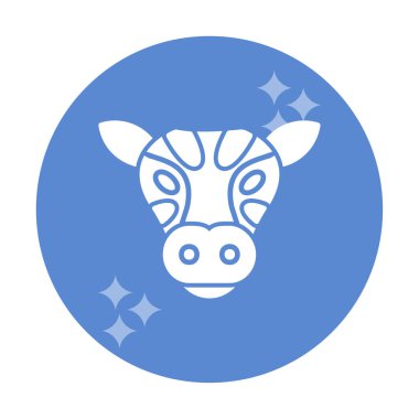 İnek başı simgesi vektörü beyaz arkaplanda izole edildi