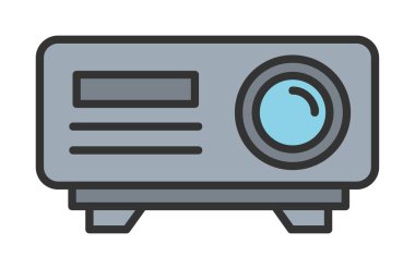 Projektör web simgesi vektör illüstrasyon tasarımı